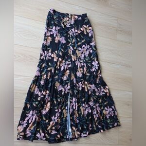Free people Floral Black Skirt